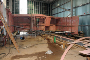 … while construction of its shelterdeck is underway.