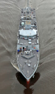 HMS Forth leaving the Clyde for Portsmouth. (Photo: Royal Navy)